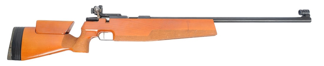 East German Suhl Modell 150-1 Standard .22LR Single-shot Rifle FFL Required: 068754(A1): An East German Suhl Modell 150-1 Standard .22LR Single-shot Rifle that is in good to very good condition with a bright and defined bore. The action appears to function properly, and the finish shows