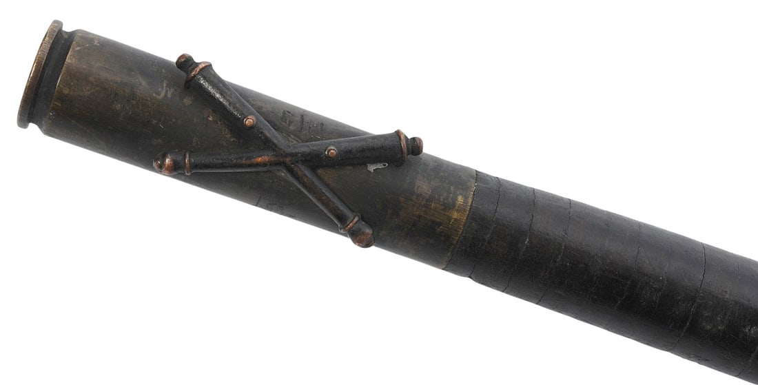 US WWI to WWII Veteran Made 30 Cal. Hand Made Swagger Stick (A) - 2