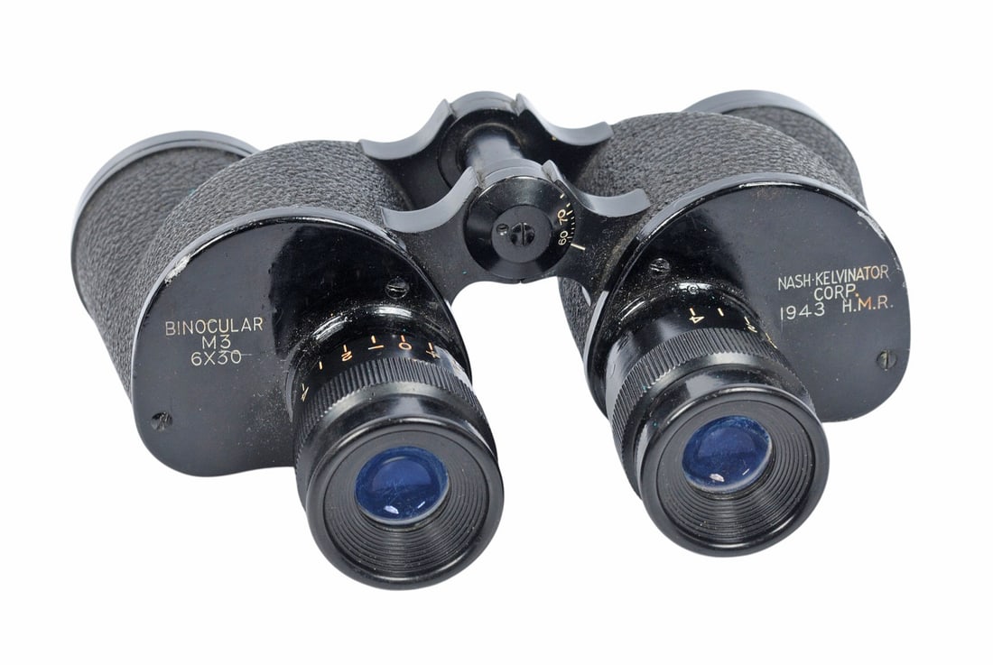 US 1943 Marked M3 6X30 Binoculars With Carrying Case - 4