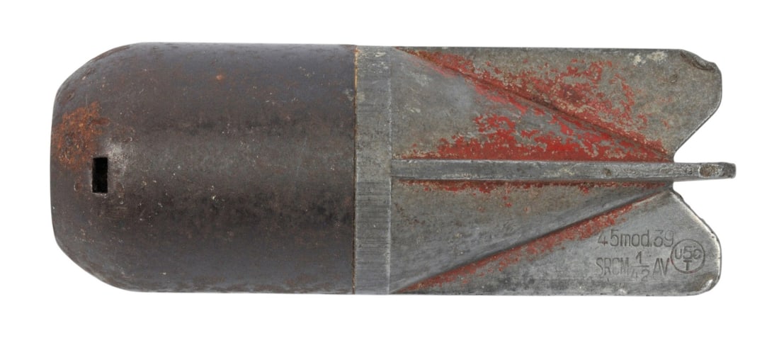 Inert Italian WWII "Red Devil" 45mm Brixia Model 35 Mortar Bomb (A) - 5