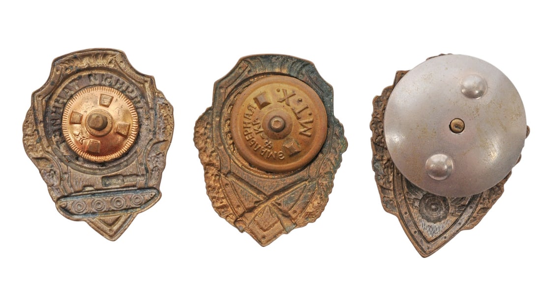 Three Classic Soviet Red Army WWII era “Excellent” Proficiency Badges (A) - 2