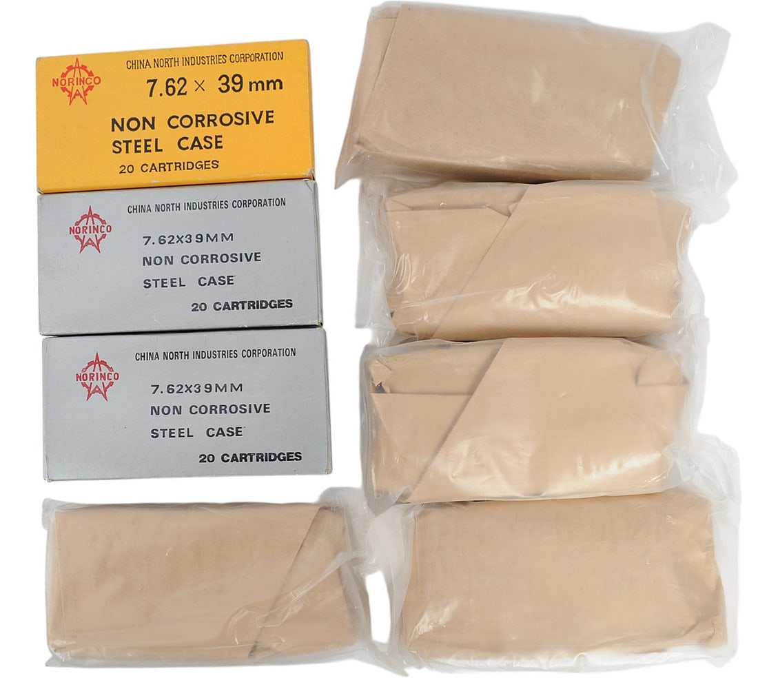 Chinese Norinco/China North 7.62x39mm Ammo Lot of 160 Rounds (JGD): A lot of Chinese Norinco/China North 7.62x39mm in an ammo can, total of 160 Rounds