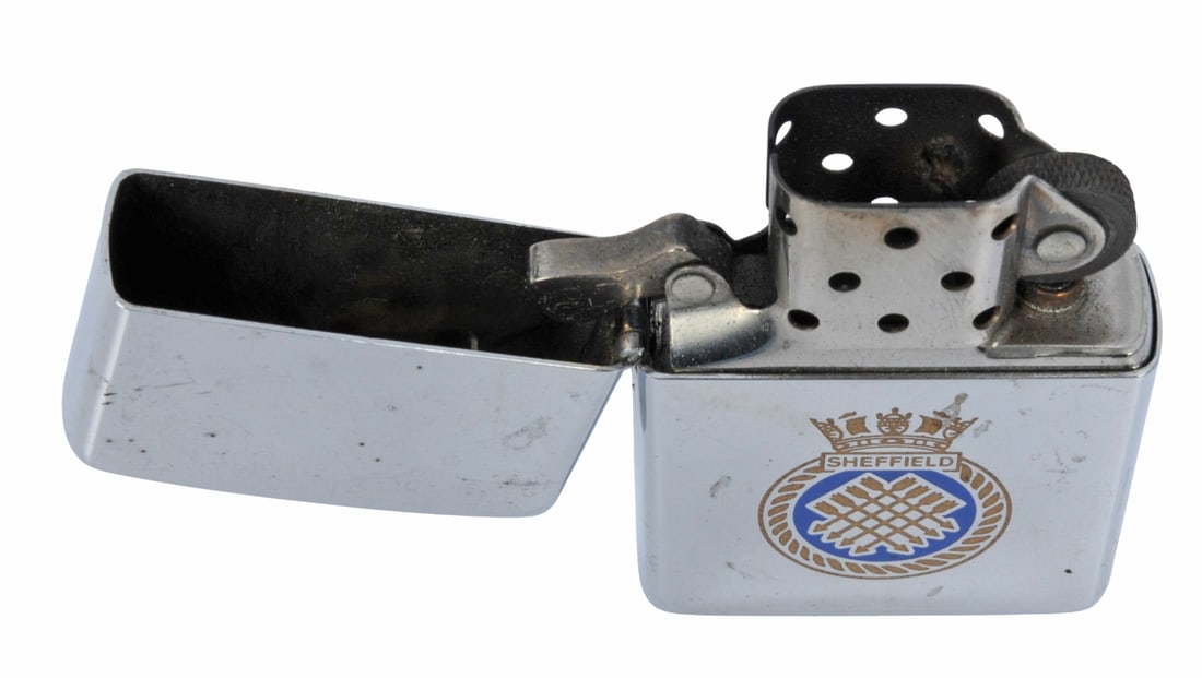 RARE British HMS Sheffield (sunk during the Falkland's battle) Zippo Lighter (A) - 2