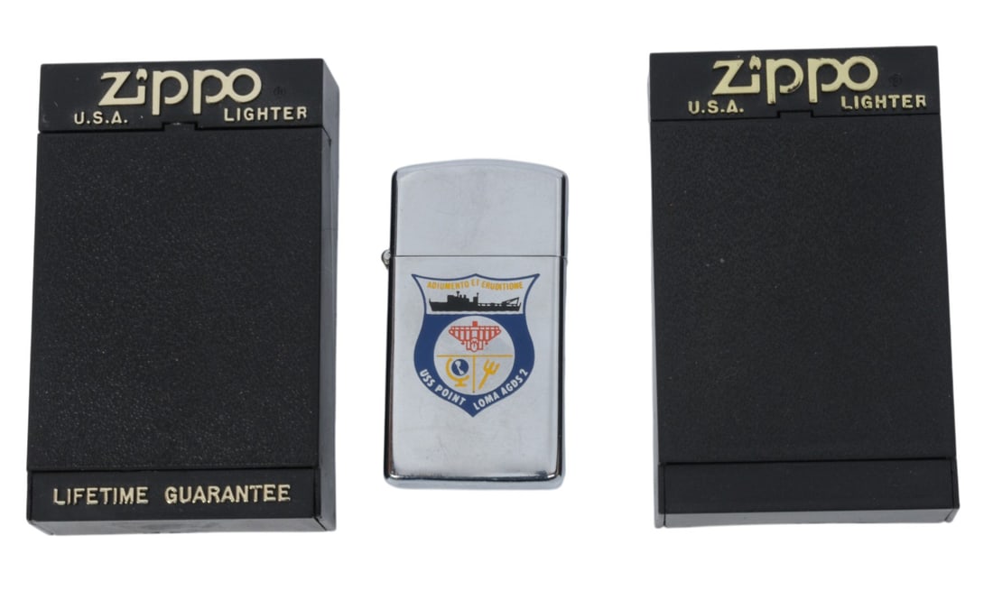 Three US Navy Submarine Zippos & a USMC Zippo (A) - 9