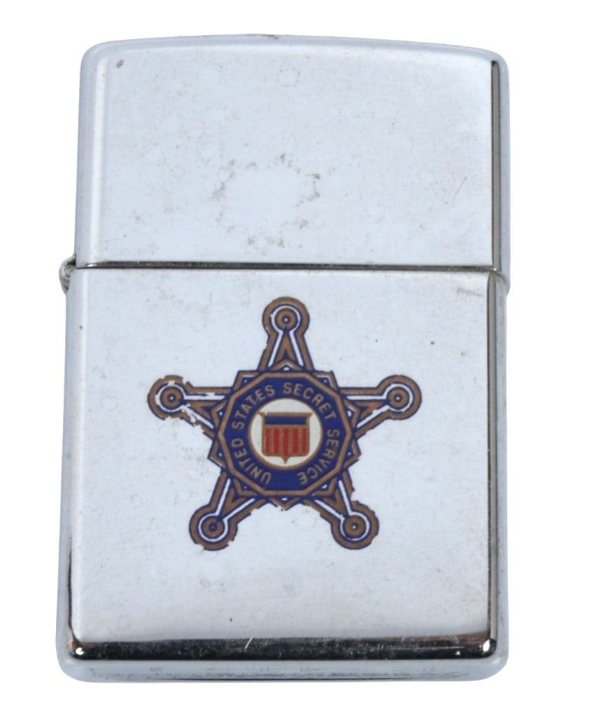 Rare US Secret Service Theme Zippo Lighter (A): Rare US Secret Service Zippo Lighter in fair to good condition.