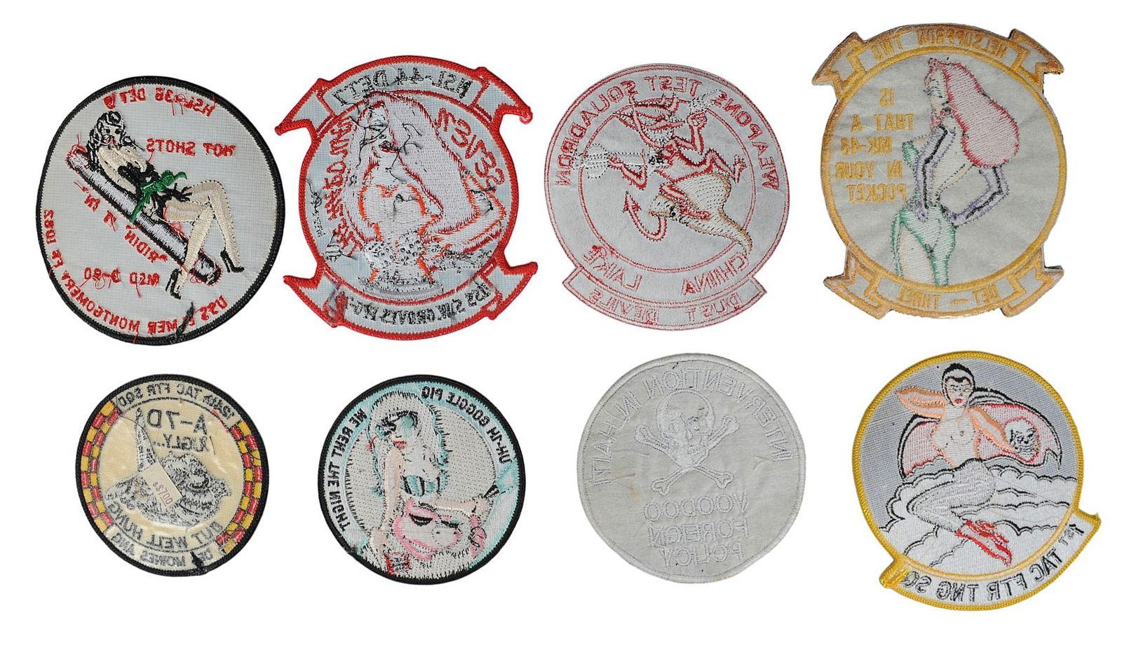 Eight US Navy/USAF 1980-90s era "Politically Incorrect" Novelty Squadron Patches (A) - 2