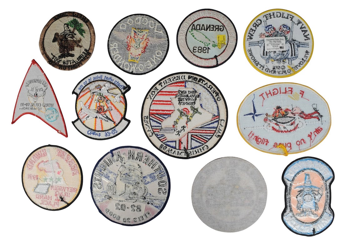 Eleven US Navy 1980-90s era "Politically Incorrect" Novelty Squadron Patches (A) - 2