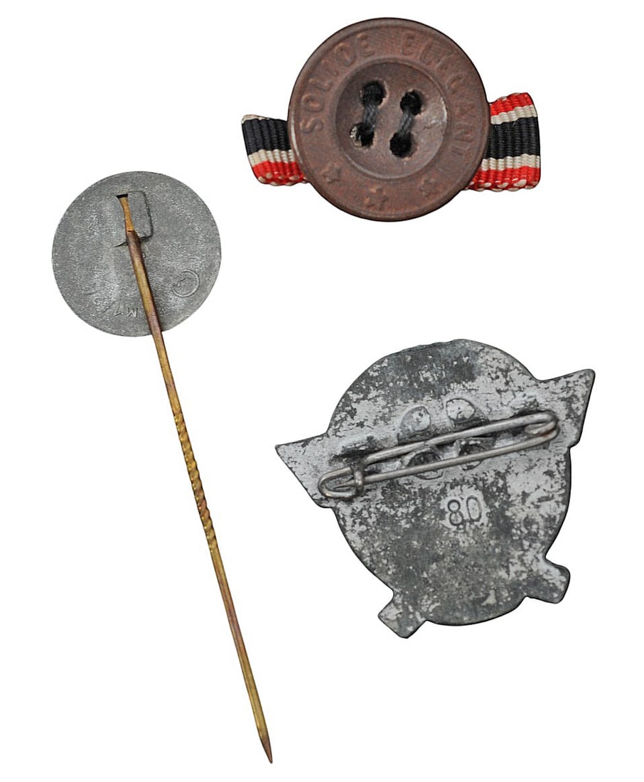German World War II Police, SA Pin & Button lot (CWA) - 2