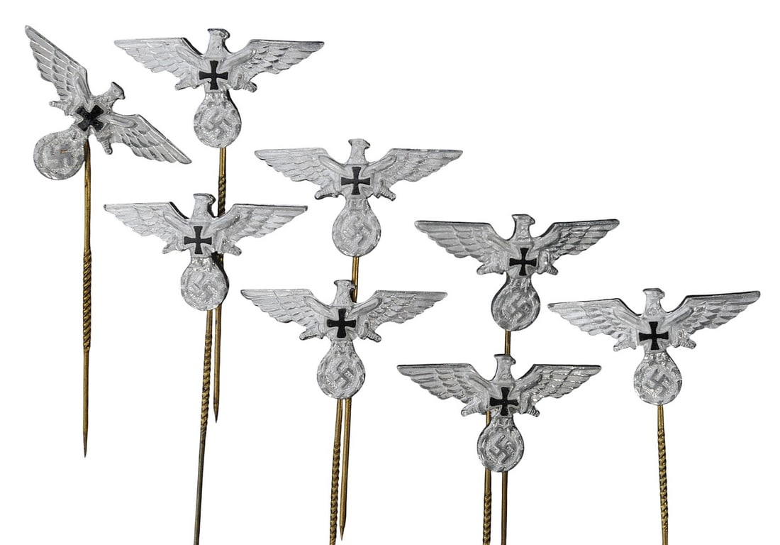 Eight German WWII Veteran Service Stickpins Group Lot (A): Eight German WWII Veteran Service Stickpins Group Lot - all in very good condition. 