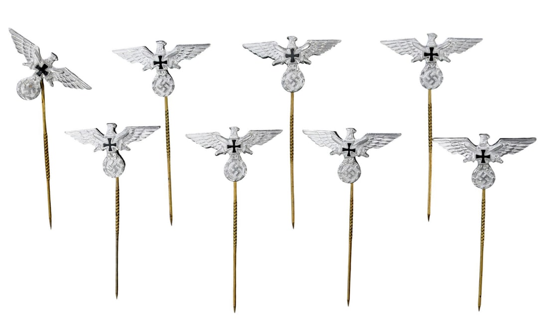Eight German WWII Veteran Service Stickpins Group Lot (A) - 2