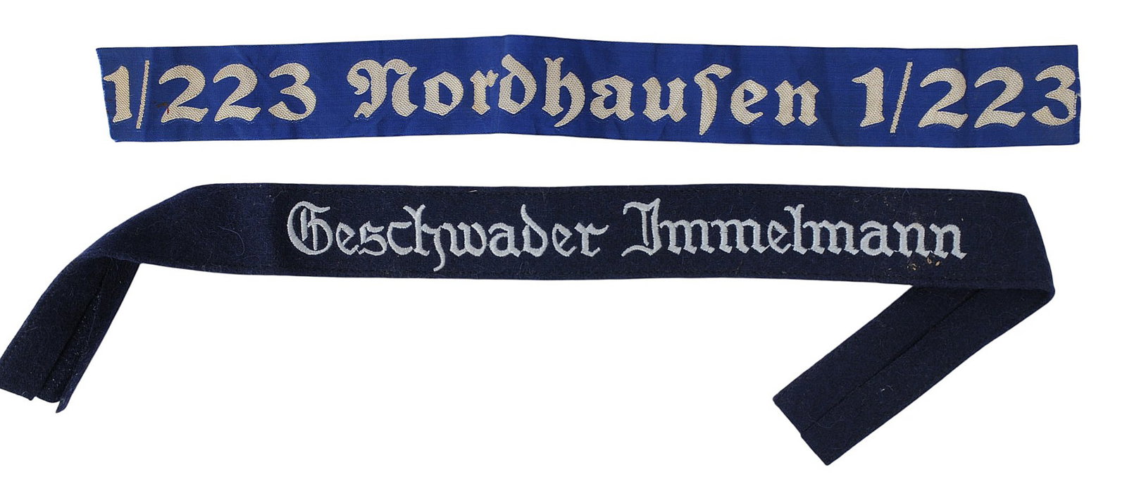 Two German Military WWII era Cuff Titles (A): Two German Military WWII era Cuff Titles in very good condition.