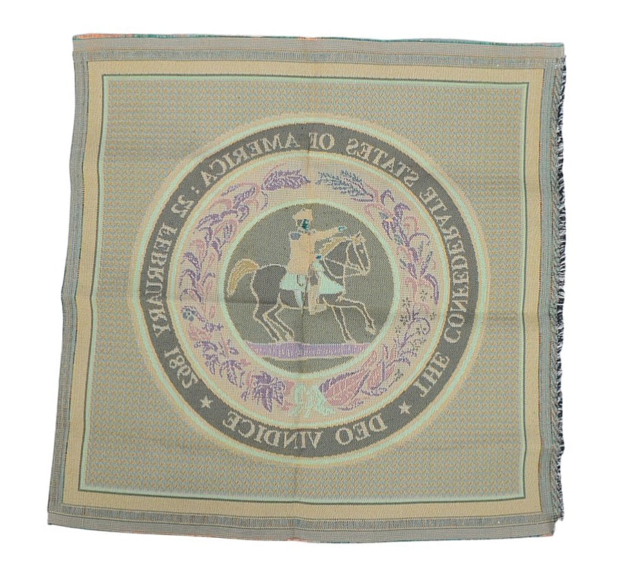 Civil War era Excavated Confederate Canteen & Conderate States Seal Tapestry (A) - 8