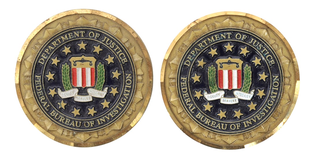 FBI Intel Community Challenge Coin Lot of 2 (A) - 2