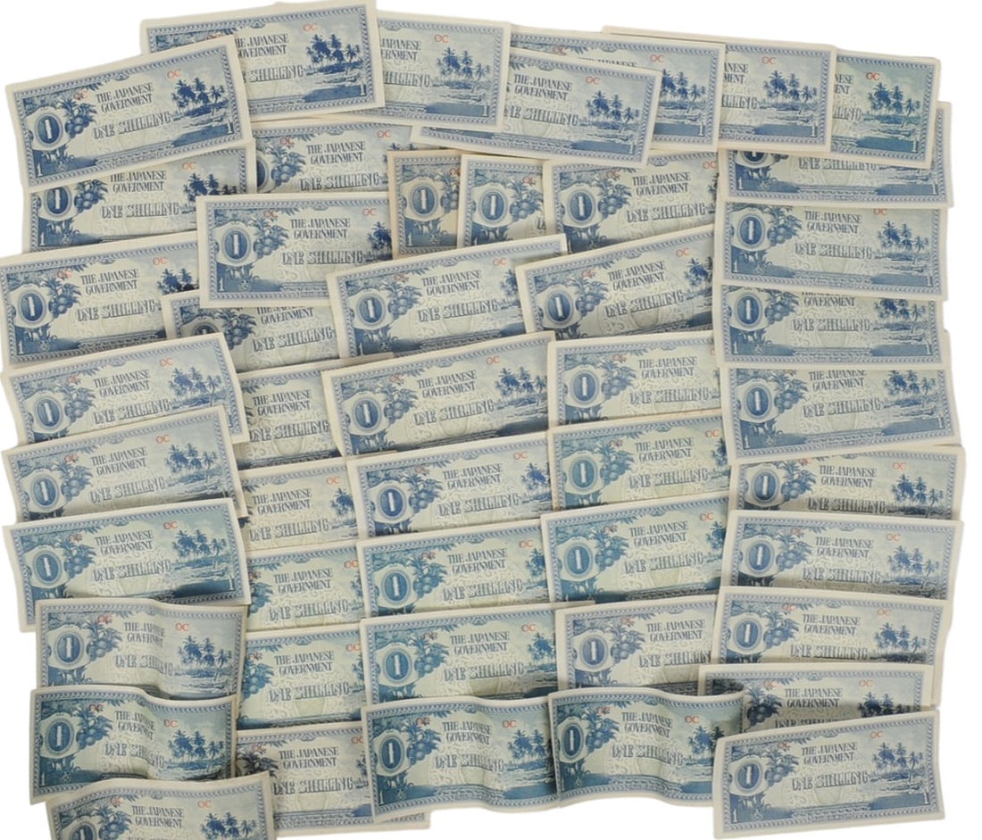 Japanese Post WWII Occupation Currency, 47 Shillings in One Shilling Bills (EDN) - 2