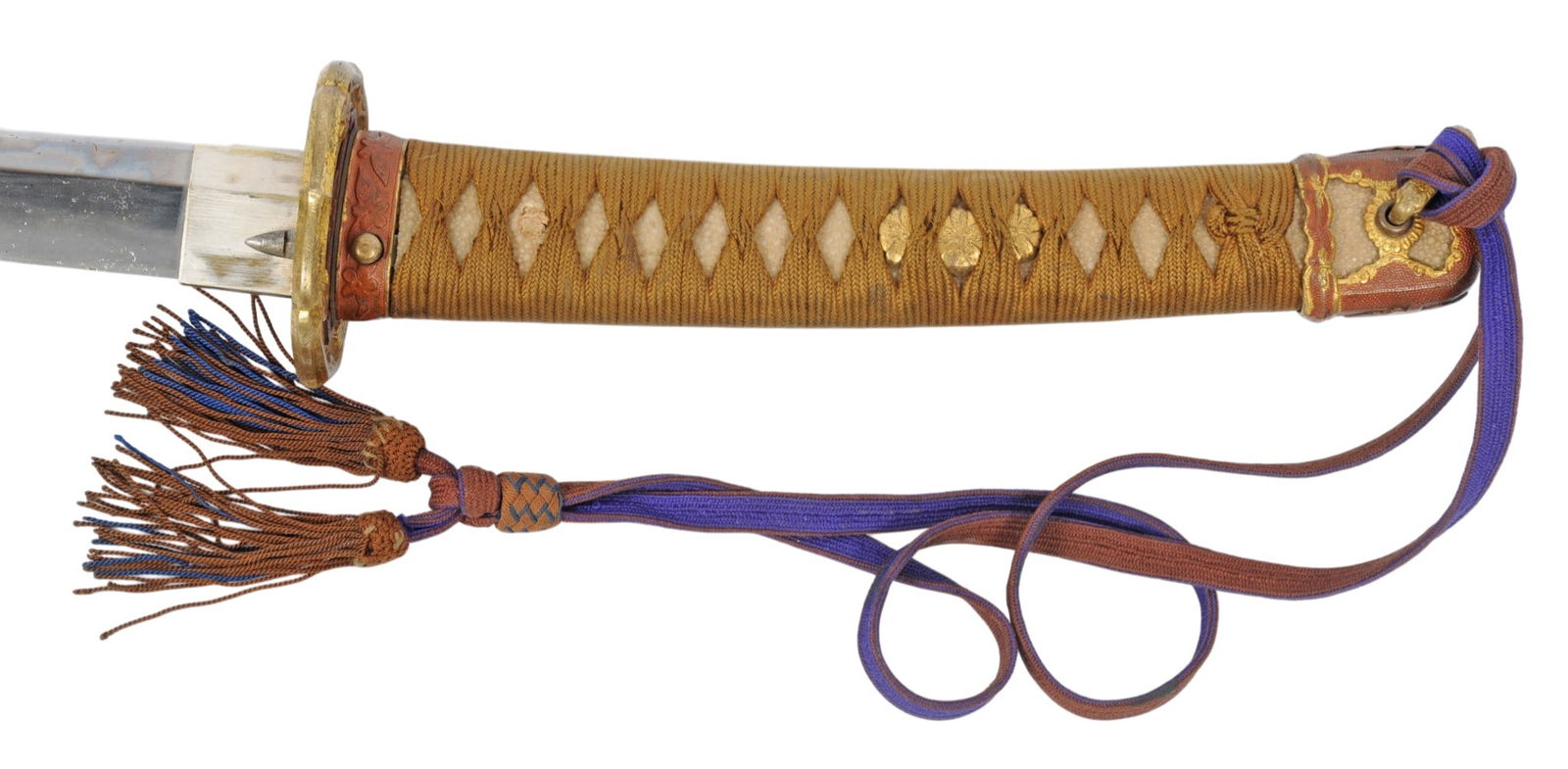 Japanese Army Officers Signed Sword in WWII Shin Gunto Combat Mounts (G3M) - 3