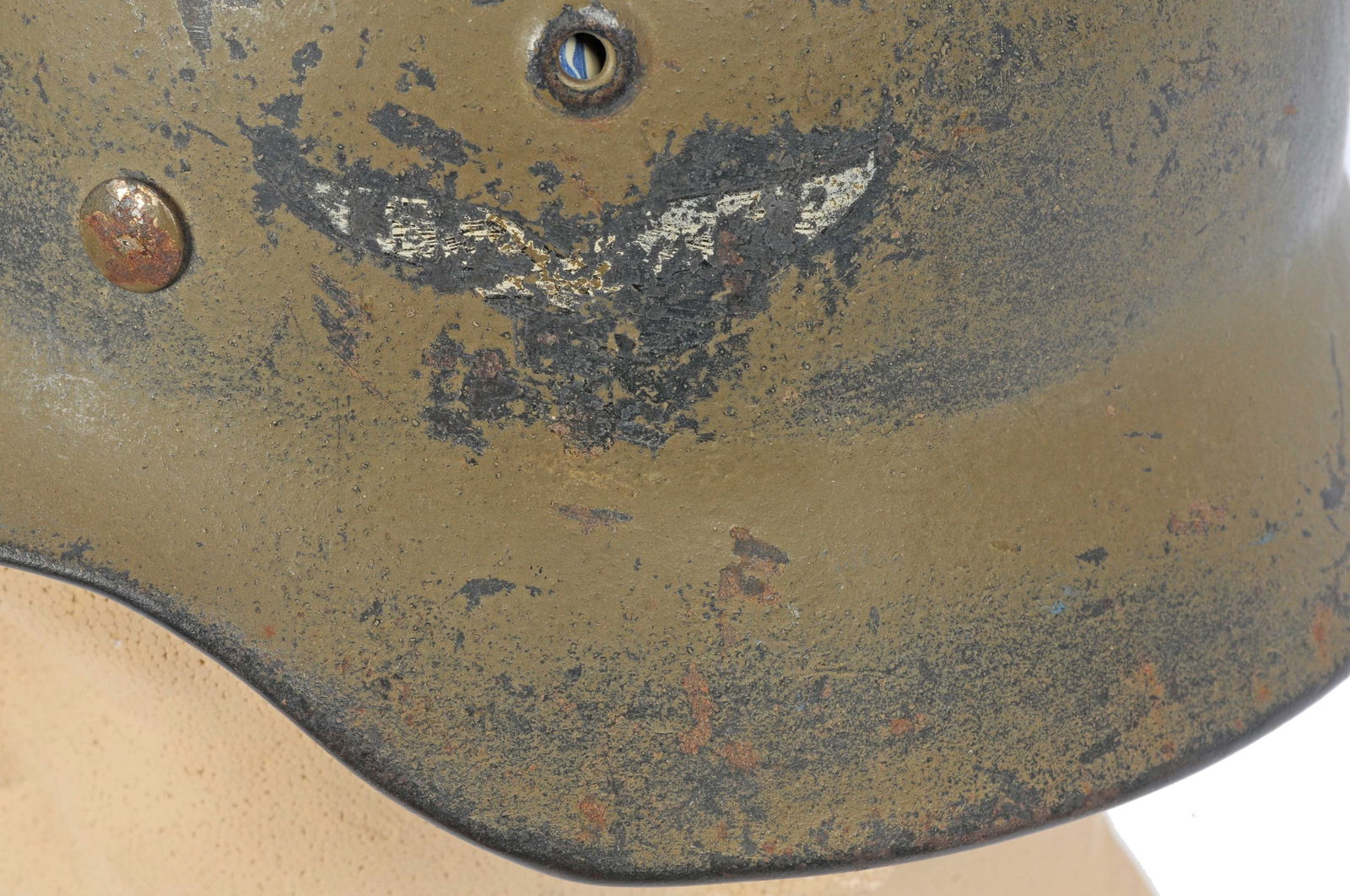 *Rare "Normandy" Painted Single Decal German WWII Luftwaffe M35 Helmet (G3M) - 2