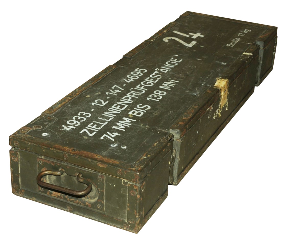 German WWII Ziellinienprüfgestänge "Bore Gauge Alignment Set" 74mm to 138mm with Case (C3T - 14