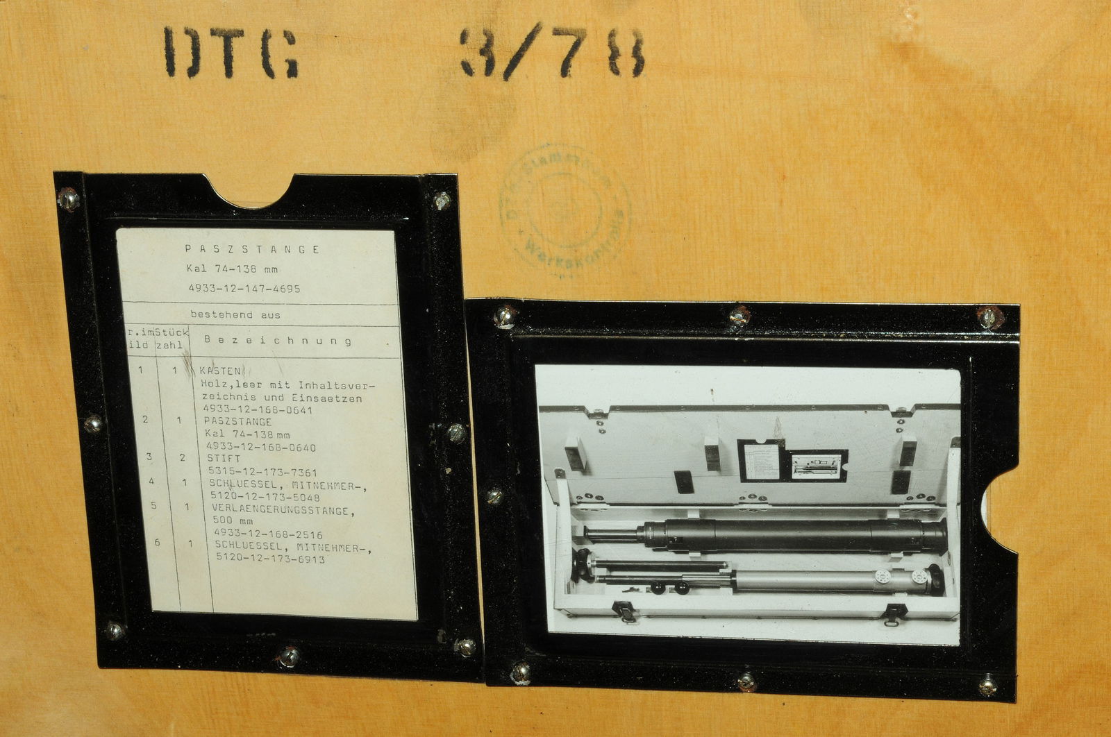 German WWII Ziellinienprüfgestänge "Bore Gauge Alignment Set" 74mm to 138mm with Case (C3T - 2