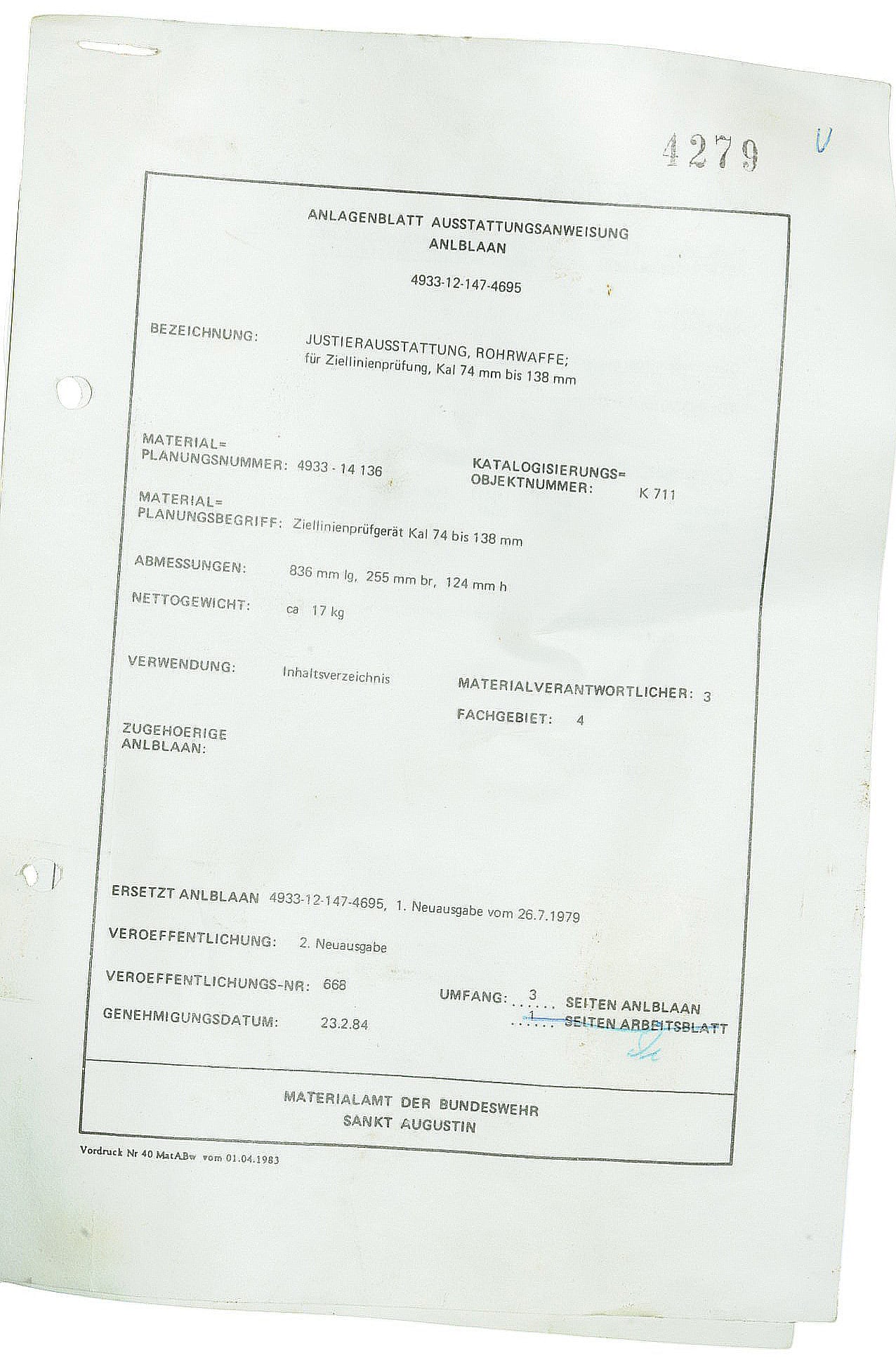 German WWII Ziellinienprüfgestänge "Bore Gauge Alignment Set" 74mm to 138mm with Case (C3T - 7
