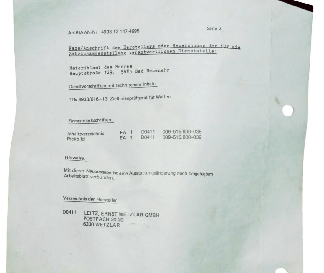 German WWII Ziellinienprüfgestänge "Bore Gauge Alignment Set" 74mm to 138mm with Case (C3T - 9