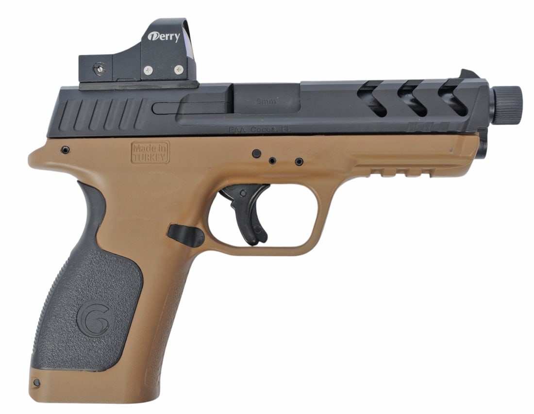 EAA MC28SAT 9mm Semi Auto Pistol with Derry Red Dot FFL T6368-22AV00527(DMW1) - 2