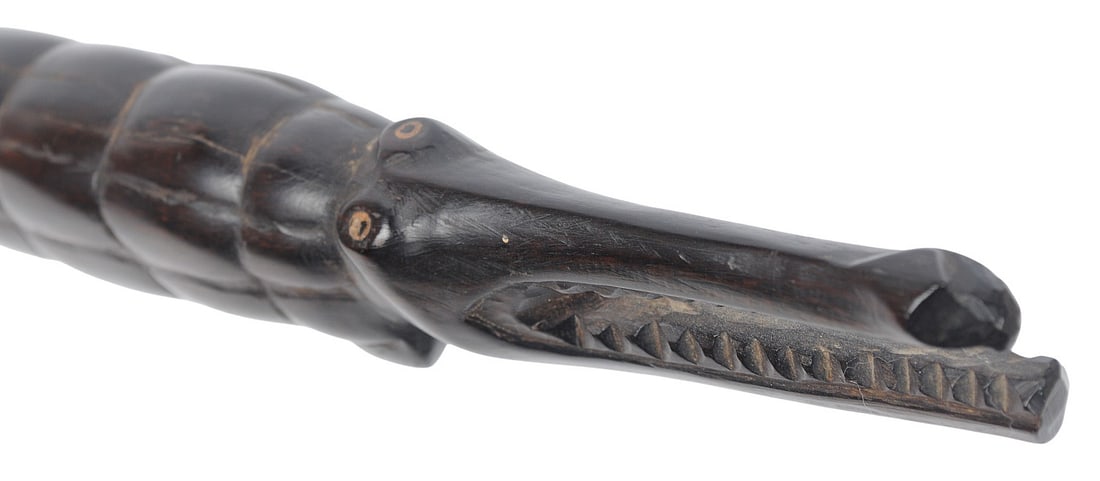 New Guinea (Sepik River region) Wooden Hand-Carved Crocodile (S2M) - 3