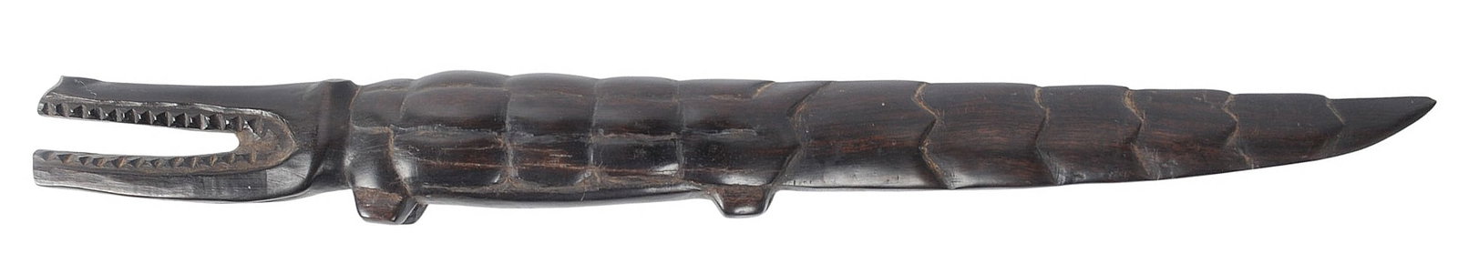 New Guinea (Sepik River region) Wooden Hand-Carved Crocodile (S2M) - 4