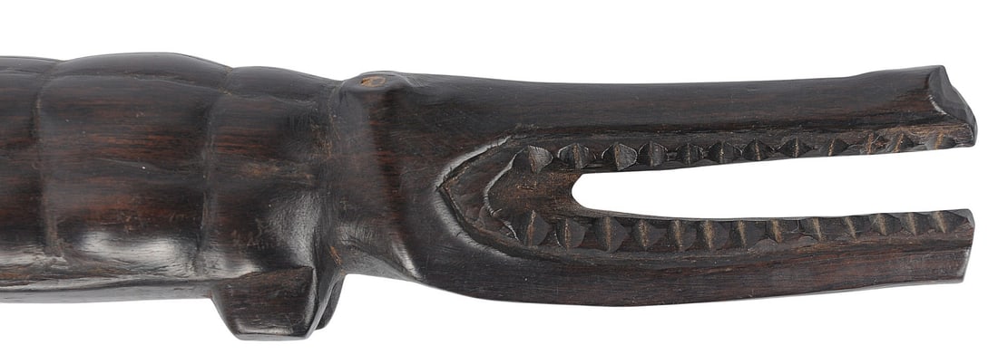 New Guinea (Sepik River region) Wooden Hand-Carved Crocodile (S2M) - 6