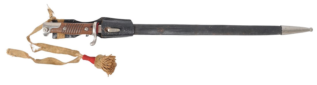 Imperial German WWI era Dress Gewehr 1898 Mauser Quill-Back Bayonet, Frog & NCO Knot (M2R) - 12