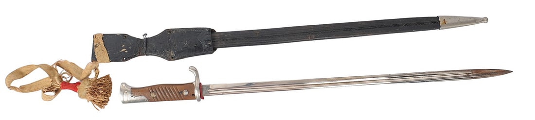 Imperial German WWI era Dress Gewehr 1898 Mauser Quill-Back Bayonet, Frog & NCO Knot (M2R) - 3