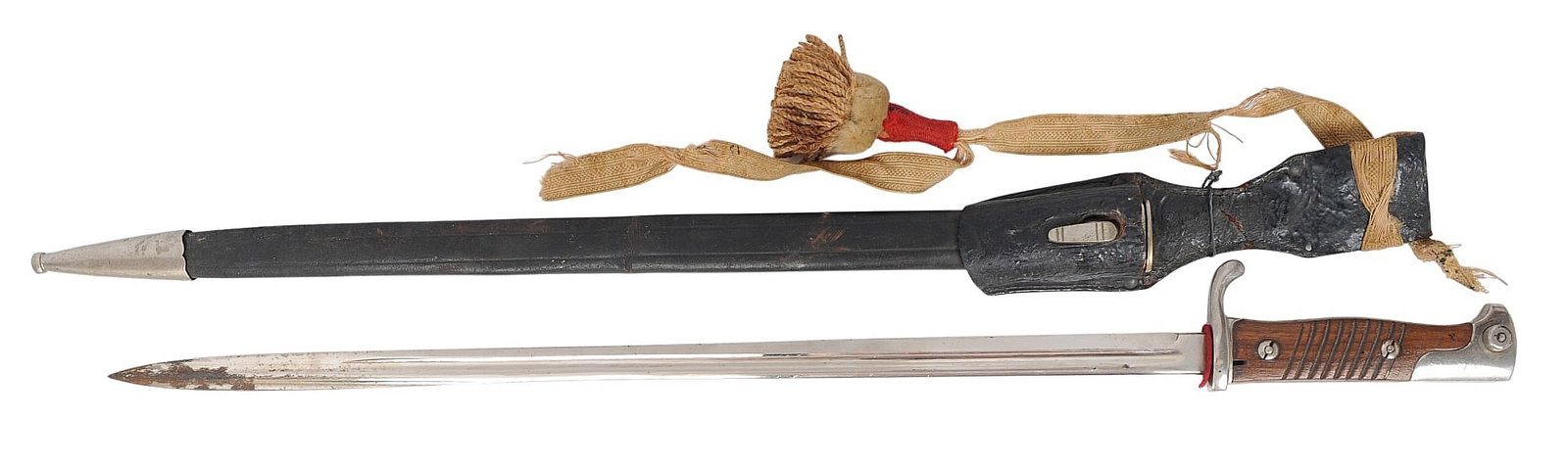 Imperial German WWI era Dress Gewehr 1898 Mauser Quill-Back Bayonet, Frog & NCO Knot (M2R) - 6