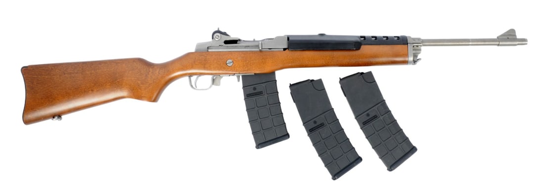 Ruger Mini-14 .223 Semi-auto Rifle FFL Required: 186-15390 (DMW1): A Ruger Mini-14 .223 Semi-auto Rifle that is in good to very good condition with a bright and defined bore. The action appears to function properly, and the finish shows light usage wear with dings