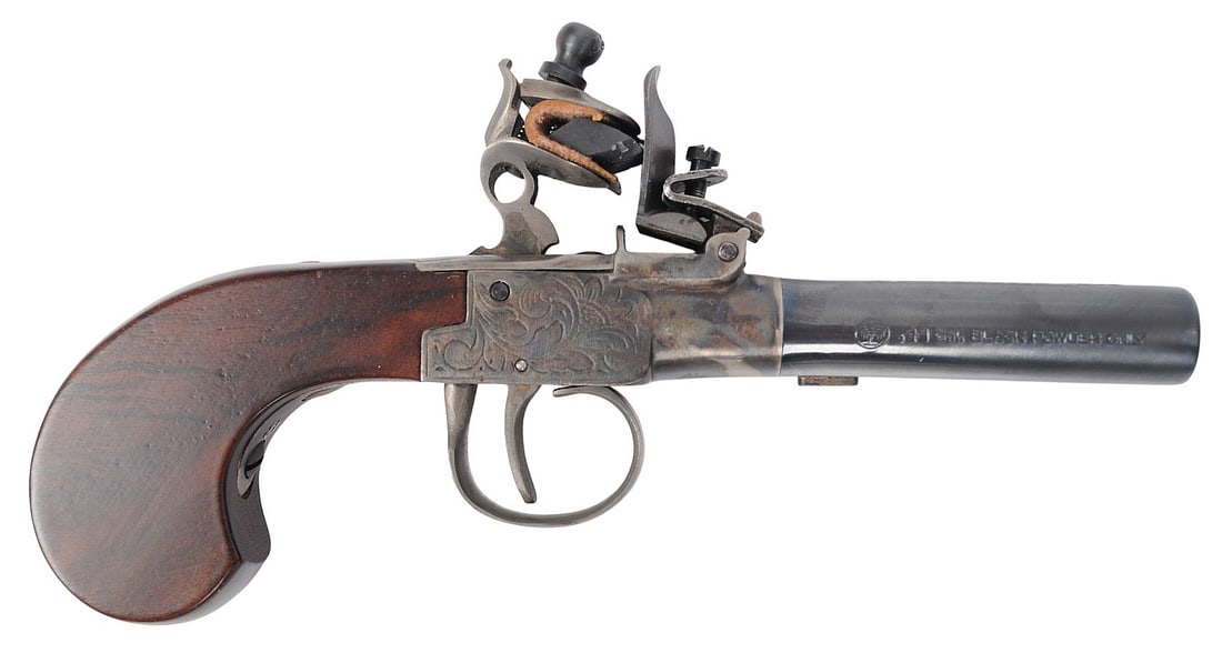 Contemporary Cased Italian Palmetto Arms "Lafayette Gamblers FLintlock Pistol" - no FFL needed (A1) - 4