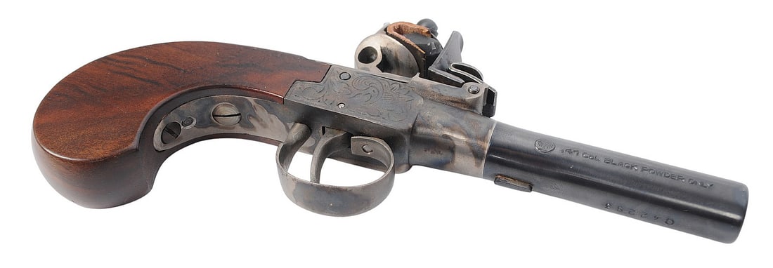 Contemporary Cased Italian Palmetto Arms "Lafayette Gamblers FLintlock Pistol" - no FFL needed (A1) - 5