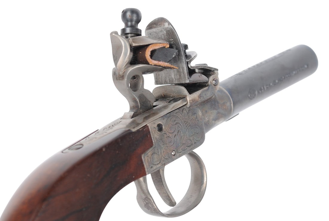 Contemporary Cased Italian Palmetto Arms "Lafayette Gamblers FLintlock Pistol" - no FFL needed (A1) - 6