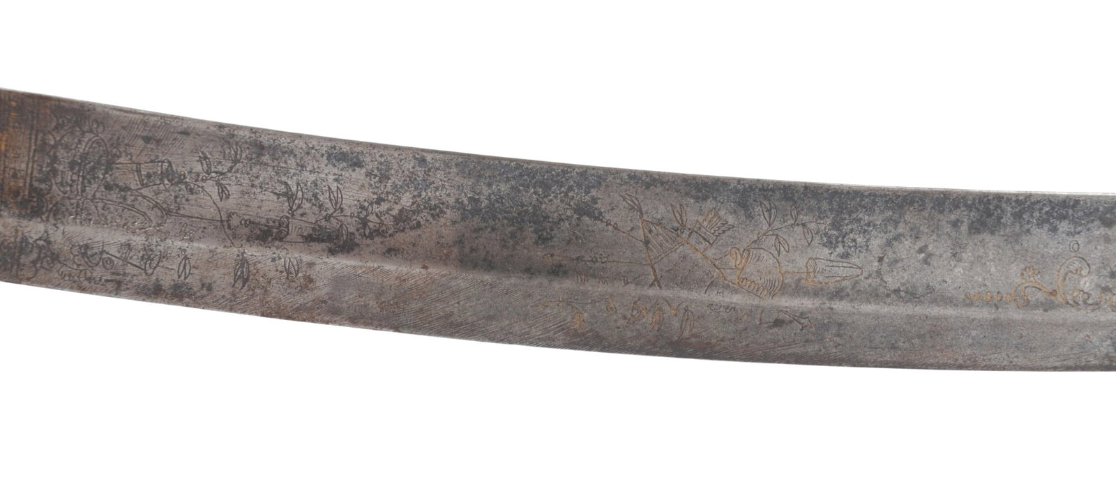 European Military 18th Century Engraved Saber (J) - 3