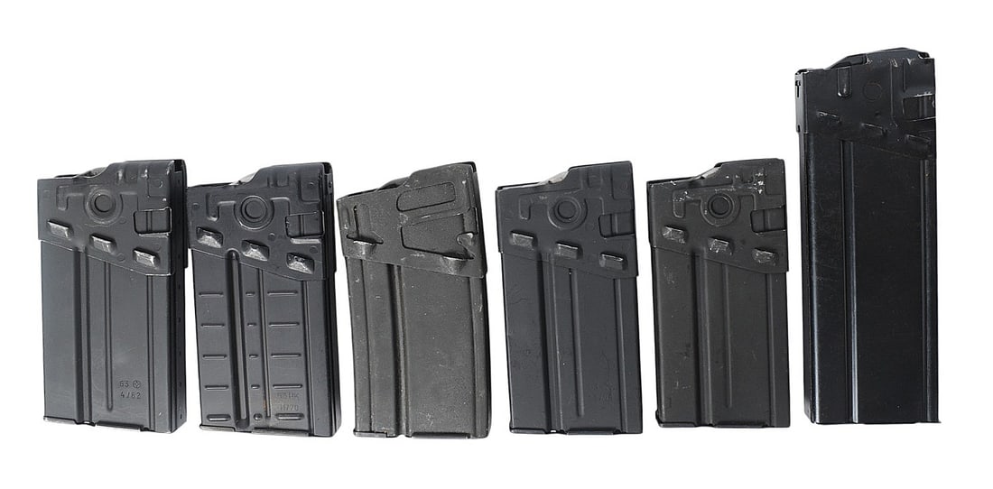 Surplus Cetme / G3 7.62x51mm 20 and 30 Rd Magazine Lot of 6 (JGD): A Surplus Cetme / G3 7.62x51mm 20 and 30 Rd Magazine Lot of 6 in good to very good condition.