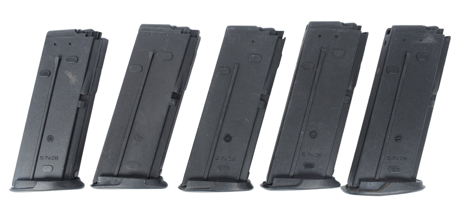 FN Five Seven 5.7x28mm 20-Round Magazines Lot of 5(JGD): A lot of Five FN 5.7x28mm 20-Round Magazines that are all in very good condition.