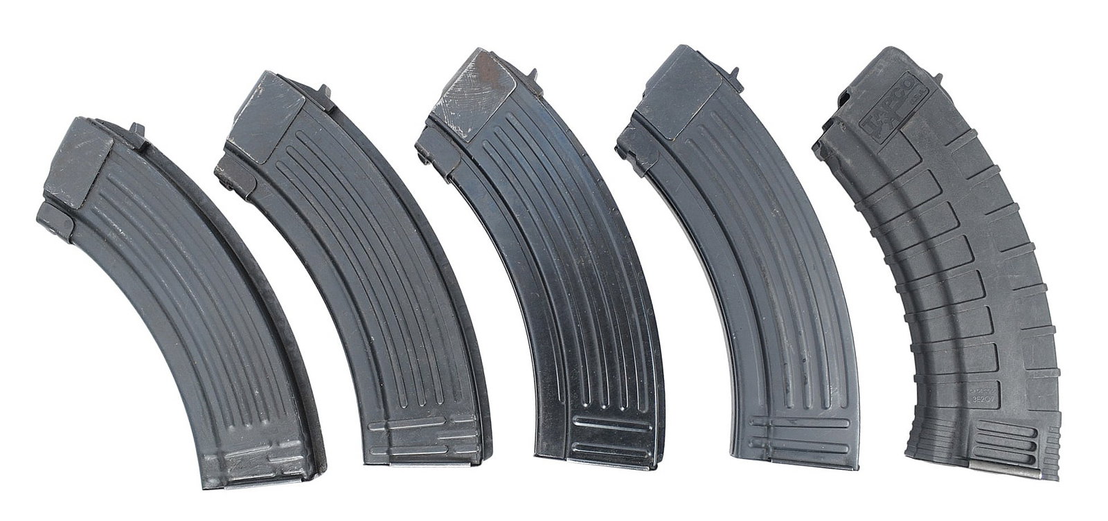 Commercial and Surplus AK47 7.62x39mm 30 Rd Magazine Lot of 5 (JGD): A Commercial and Surplus AK47 7.62x39mm 30 Rd Magazine Lot of 5 with in good to very good condition.