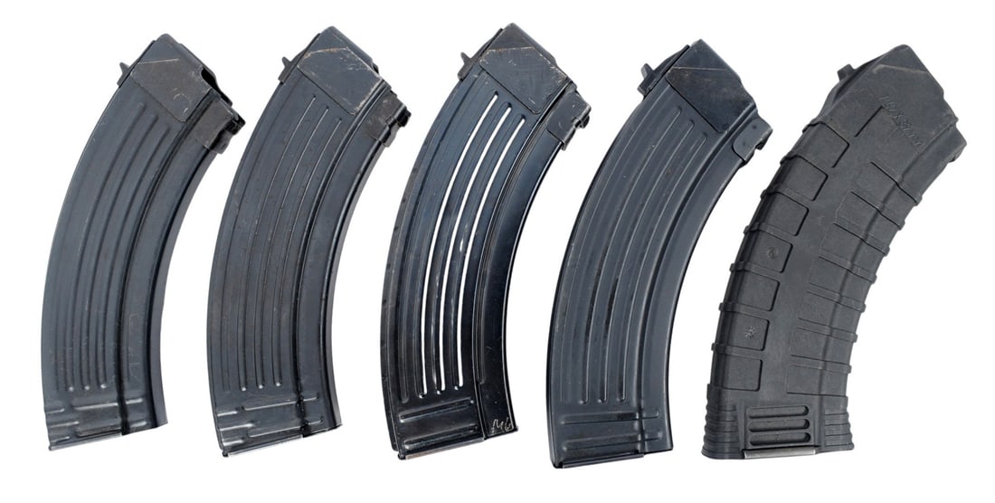 Commercial and Surplus AK47 7.62x39mm 30 Rd Magazine Lot of 5 (JGD) - 2