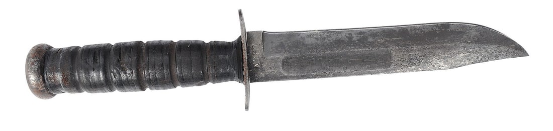 US Navy WWII MK2 Camillus Fighting Knife with KA-Bar Scabbard (D3M) - 4