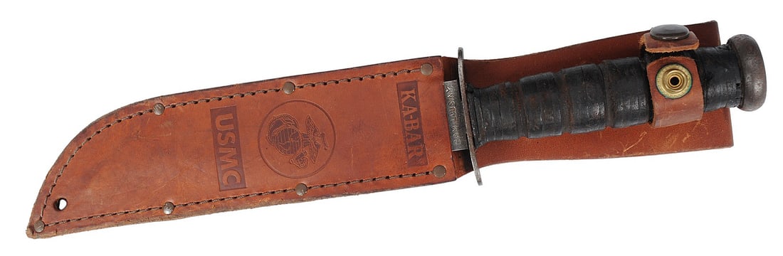 US Navy WWII MK2 Camillus Fighting Knife with KA-Bar Scabbard (D3M) - 8