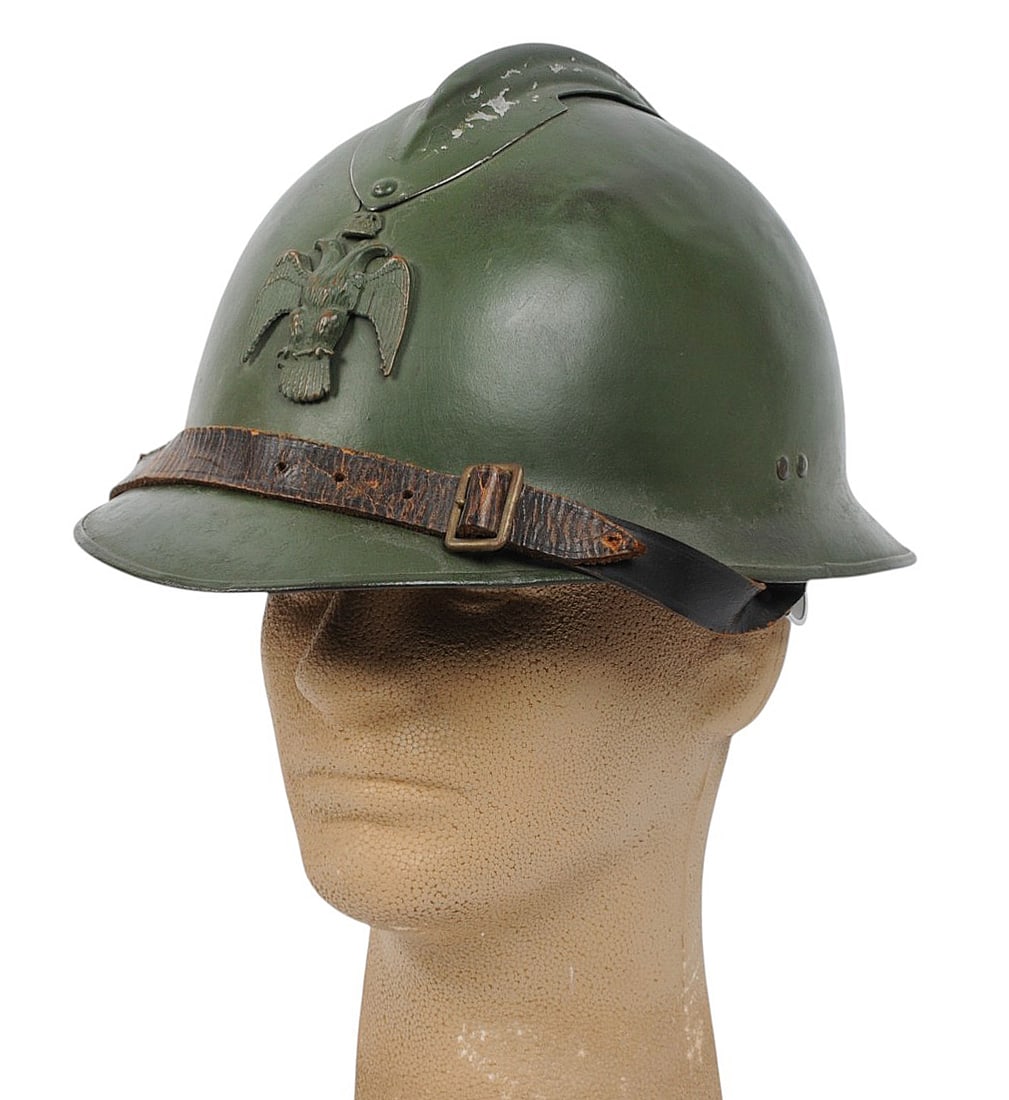 Interesting Rare Scottish Masonic Society French Adrian Helmet with an Italian M33 Liner (BM): An Interesting Rare Scottish Masonic Society French Adrian Helmet with an Italian M33 Liner in good to very good condition. A Scottish or Masonic-style helmet made from a French Adrian helmet