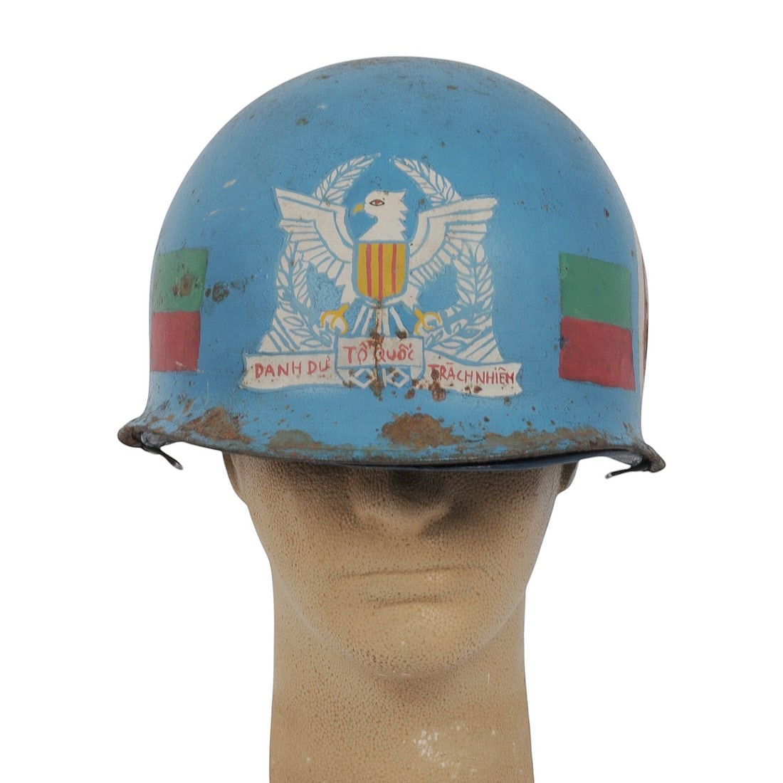 Rare South Vietnamese Police Re-Issued M1 Helmet Dated 1969 with Police District Number 600 (BM) - 2