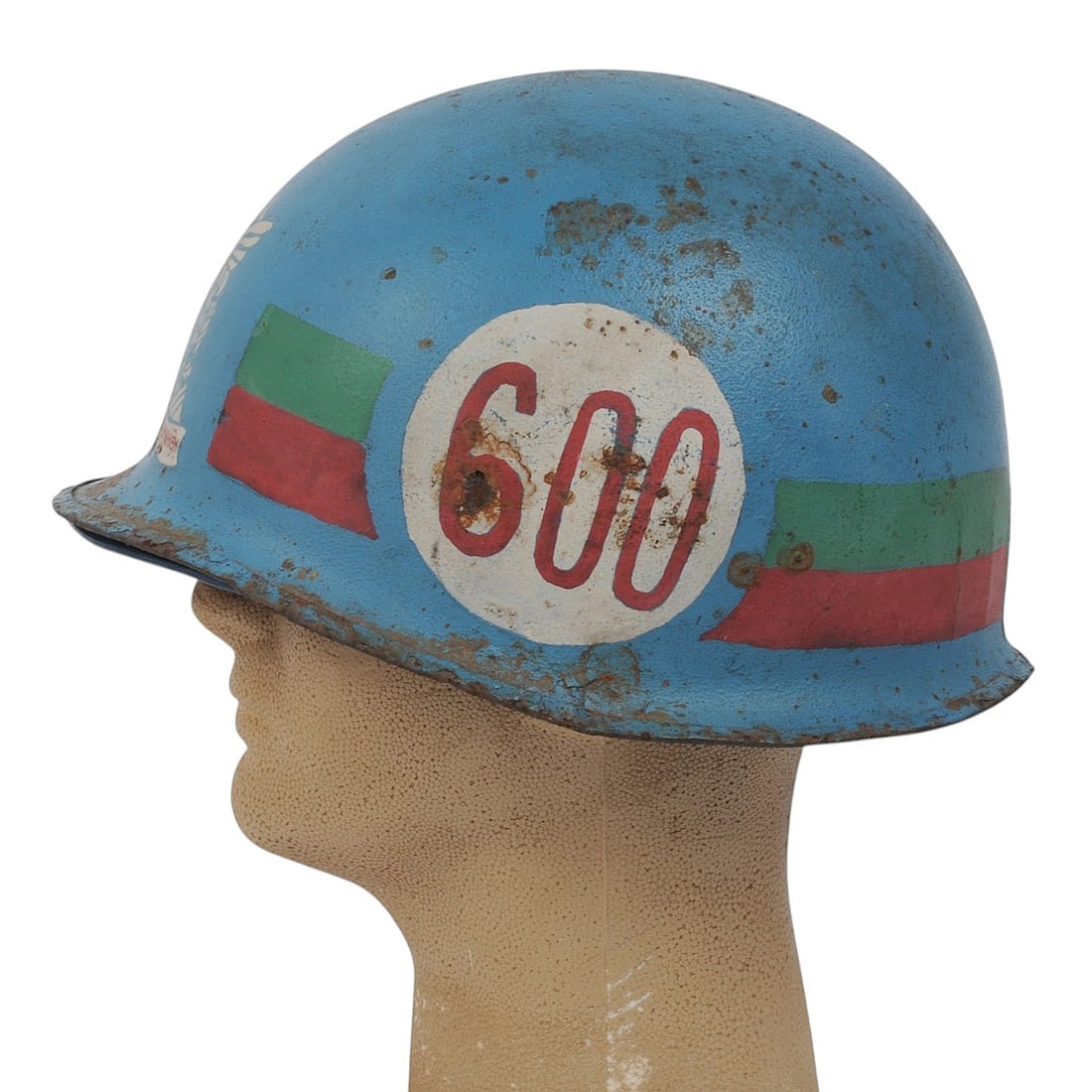 Rare South Vietnamese Police Re-Issued M1 Helmet Dated 1969 with Police District Number 600 (BM) - 3