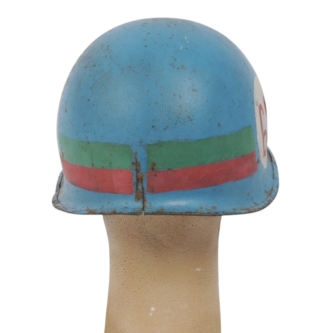 Rare South Vietnamese Police Re-Issued M1 Helmet Dated 1969 with Police District Number 600 (BM) - 4