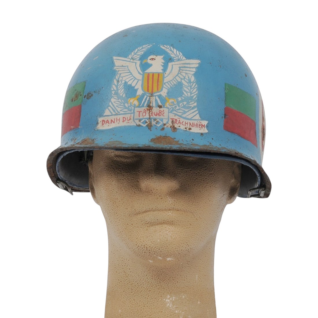 Rare South Vietnamese Police Re-Issued M1 Helmet Dated 1969 with Police District Number 600 (BM) - 7
