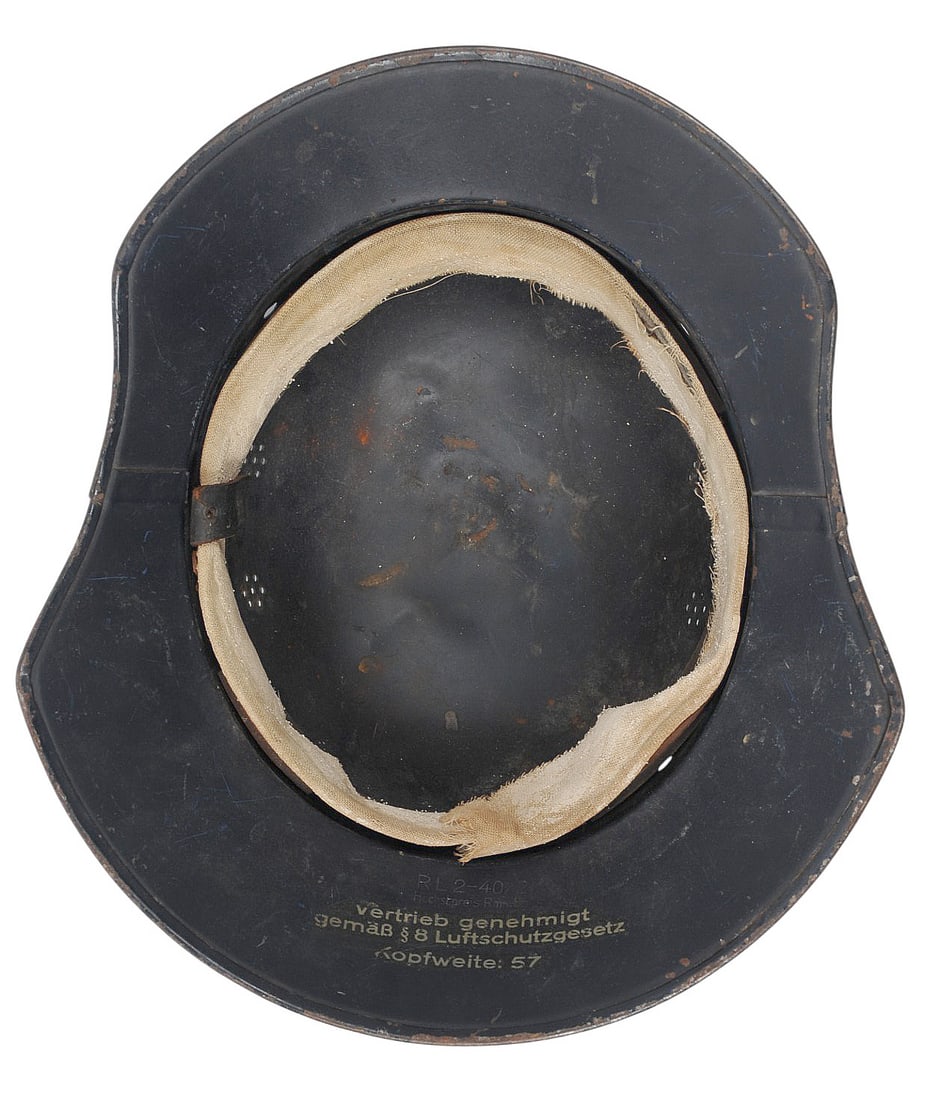 *German WWII M38 Luftschutz Gladiator Helmet with No Liner (C3T) - 7