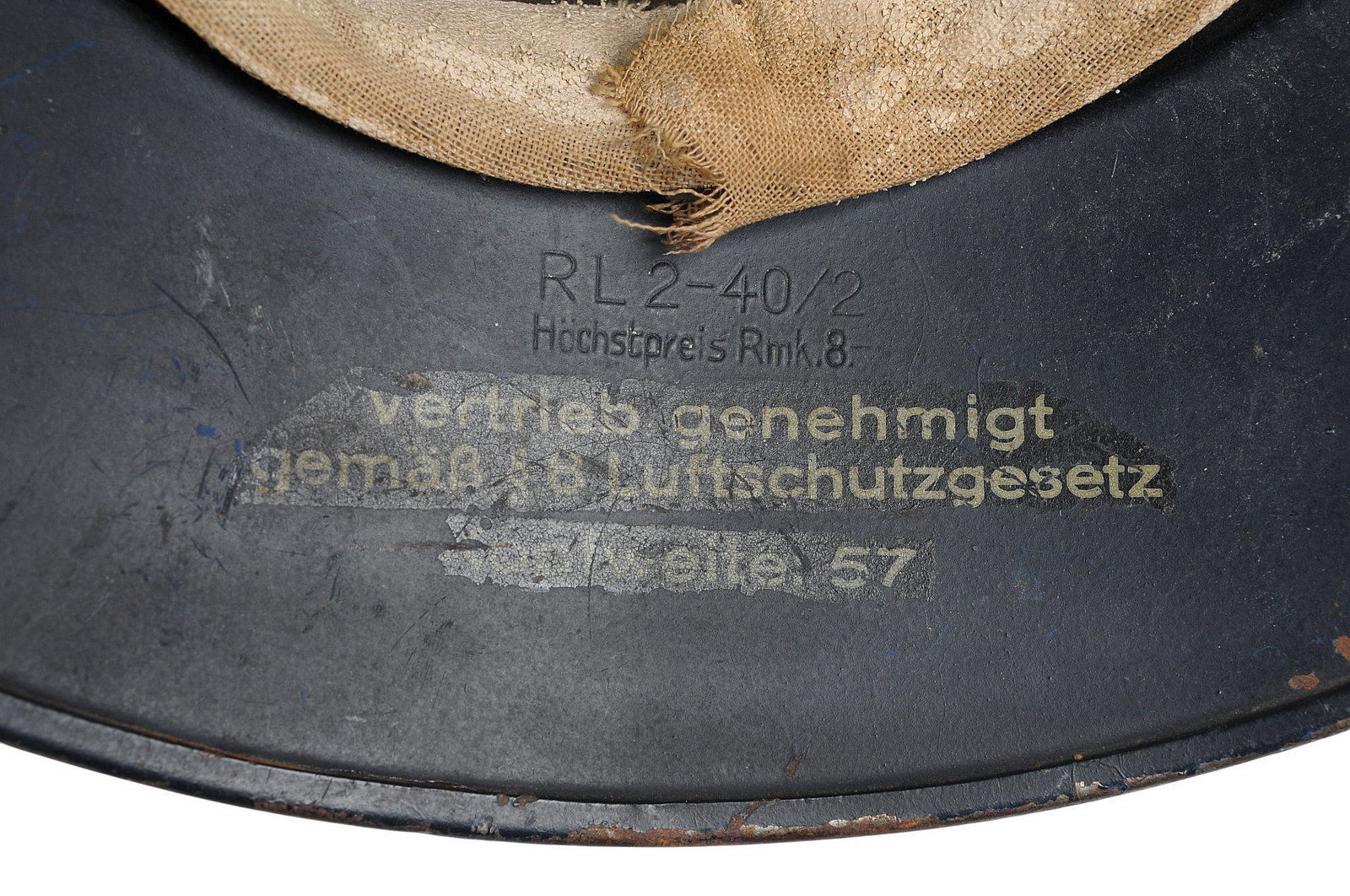 *German WWII M38 Luftschutz Gladiator Helmet with No Liner (C3T) - 8
