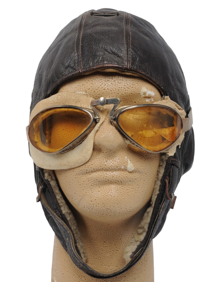 *German WWII Luftwaffe Winter Flight Helmet and Aviation Goggles (C3T) - 6